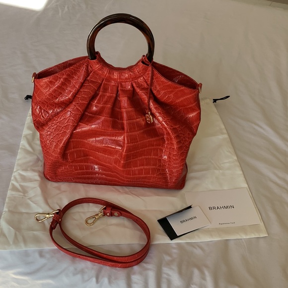 Brahmin Handbags - New Brahmin Renata red dragon haiku tote